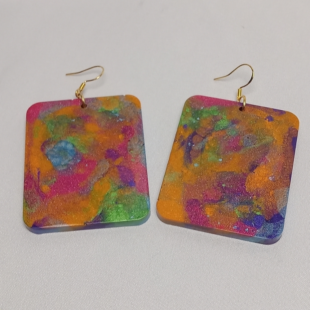 Hand Crafted Multicolor Abstract Earrings
